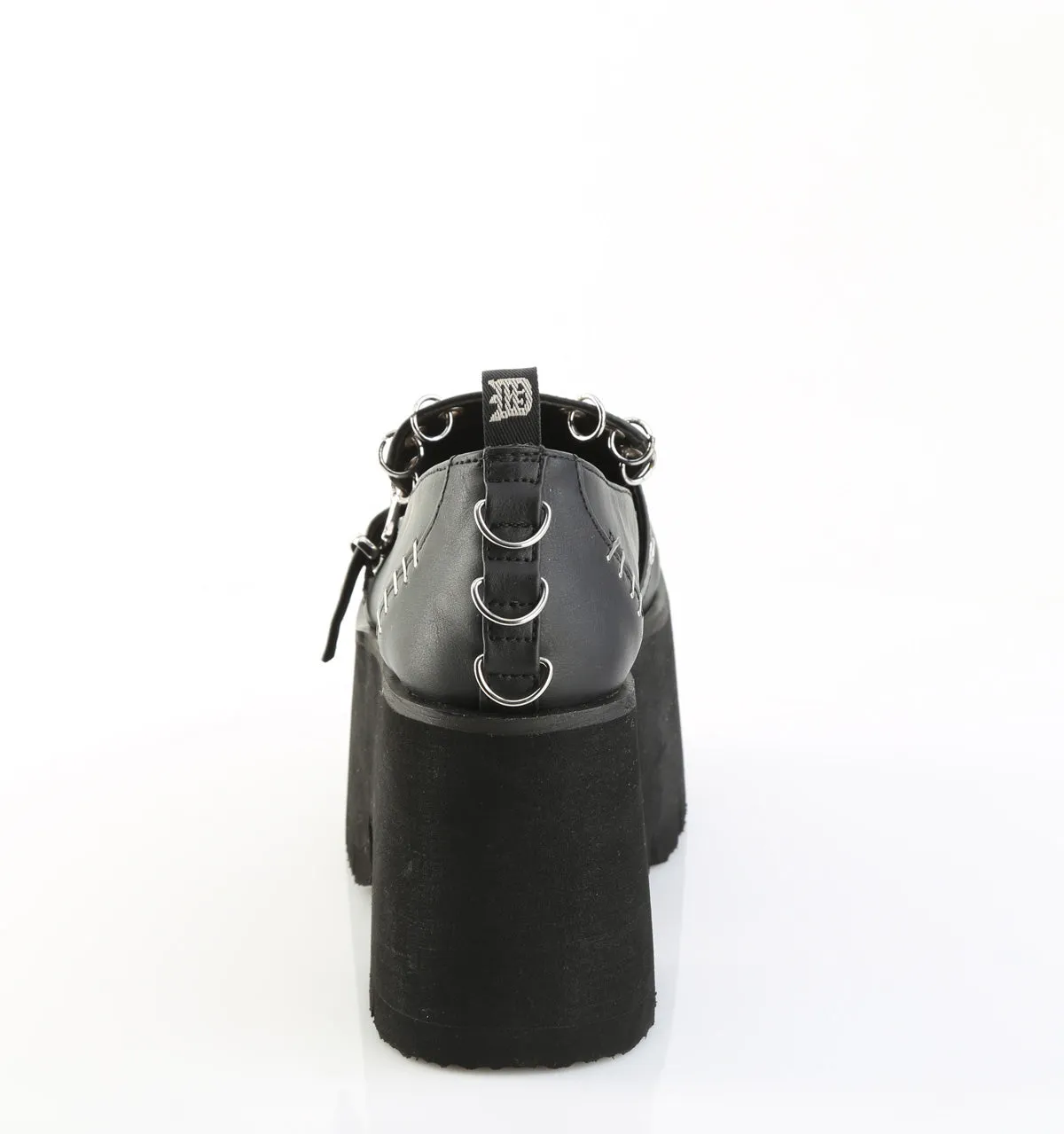 3 Inch Heel ASHES-38 Black Vegan Leather
