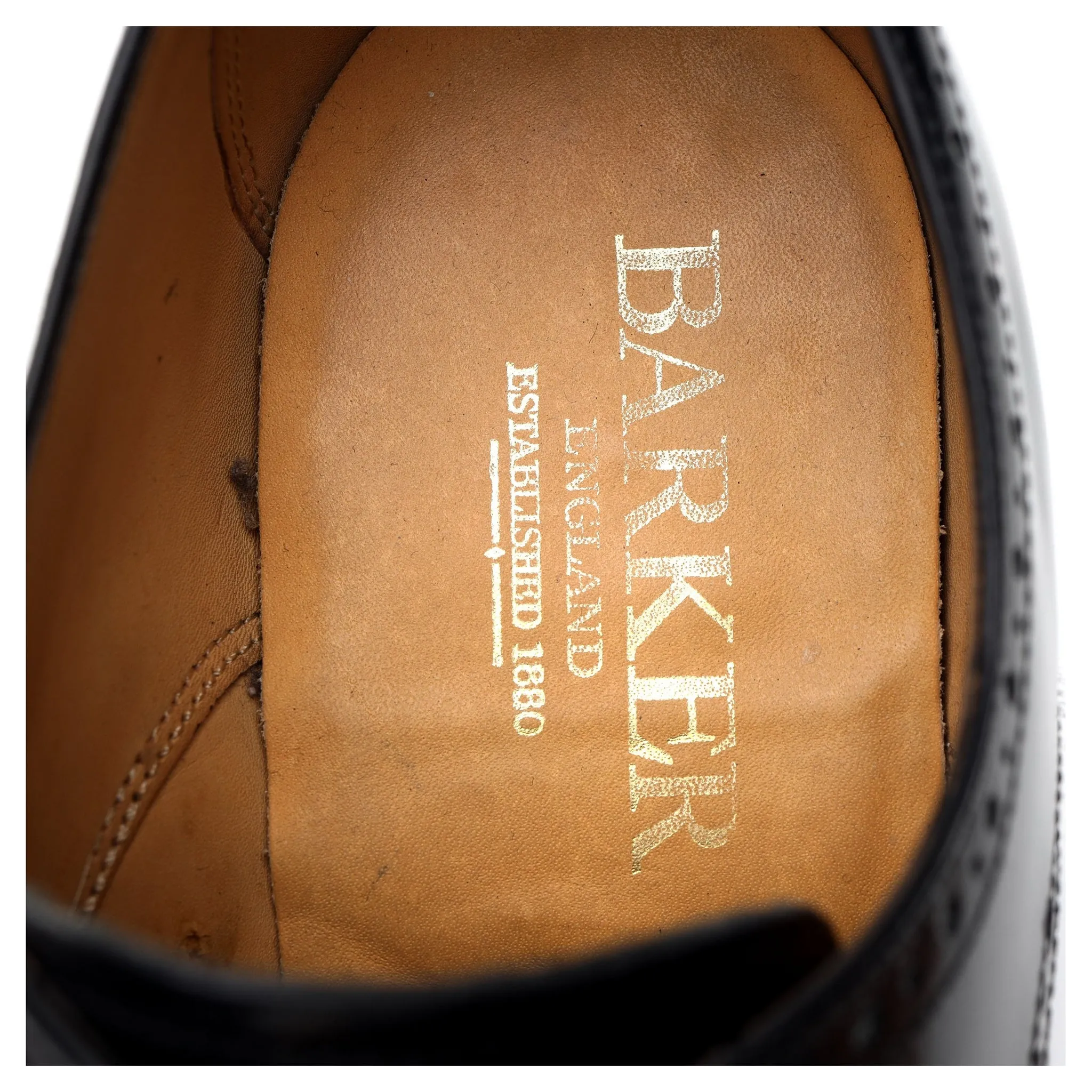 '376717' Black Leather Cap Toe Derby UK 8 G