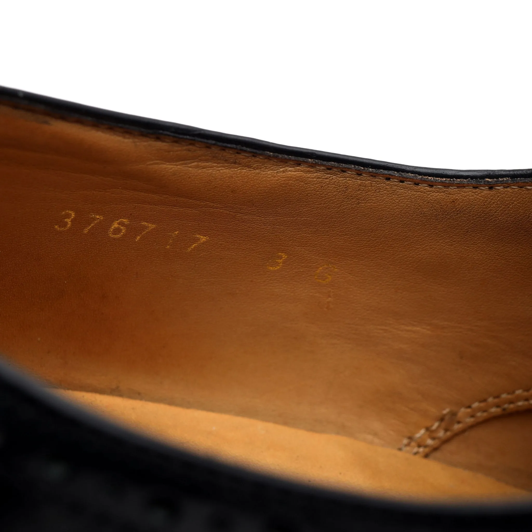'376717' Black Leather Cap Toe Derby UK 8 G