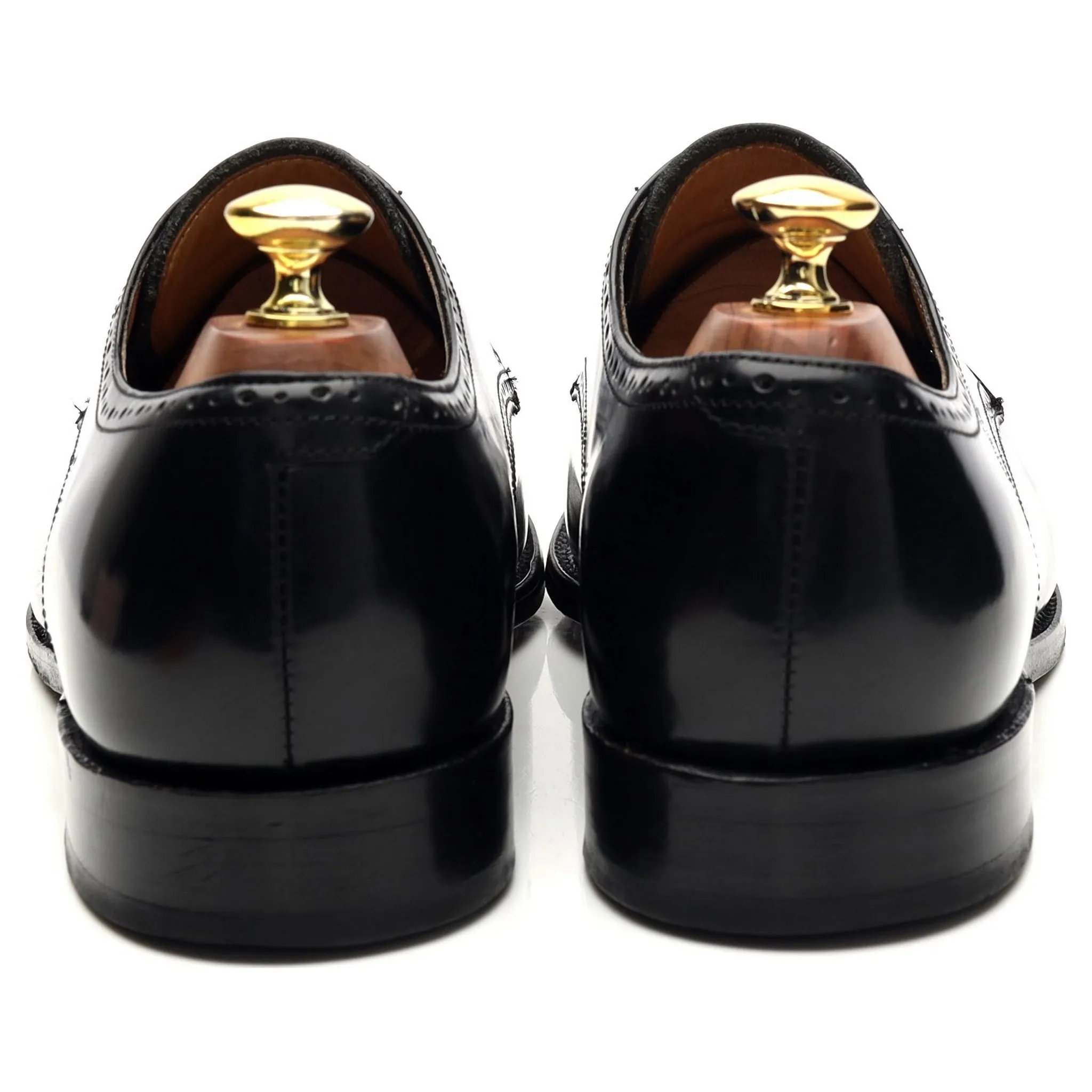 '376717' Black Leather Cap Toe Derby UK 8 G