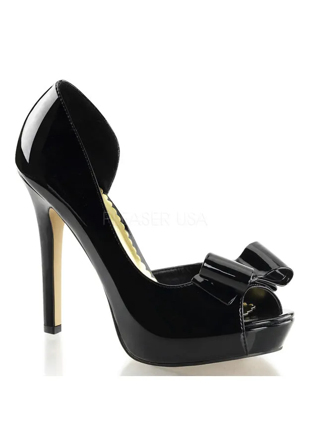 4 3/4" Heel, 1" PF Peep Toe d'Orsay Pump w/Bow