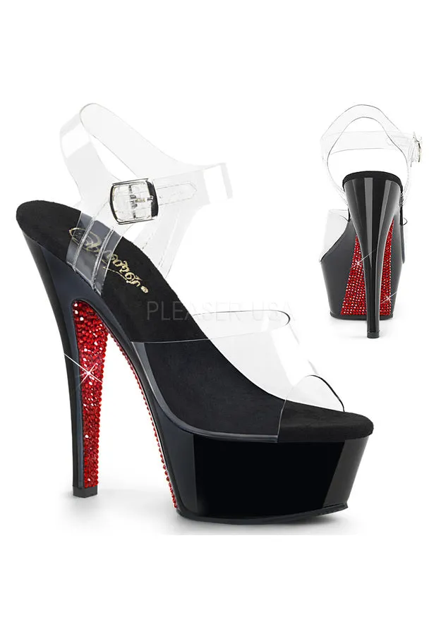 6" Heel, 1 3/4" PF  Ankle Strap Sandal w/ Contrast RS