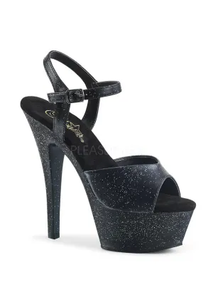 6" Heel, 1 3/4" PF Ankle Strap Sandal w/Mini Glitter