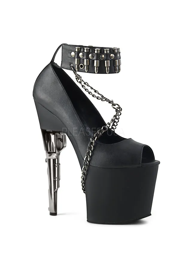 7 1/2" Gun Heel, 3 1/2" PF Peep Toe Pump w/ Bullet