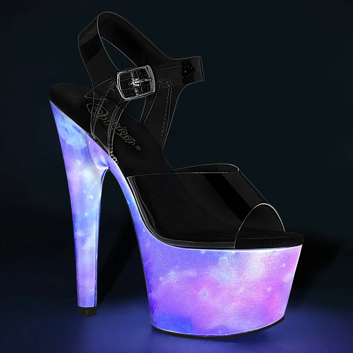 7 Inch Heel ADORE-708REFL Galaxy Effect Wrapped