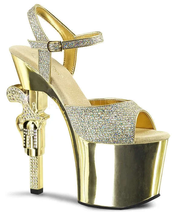 7" R/S Embellished Gun Heel (REVOLVER-709G)