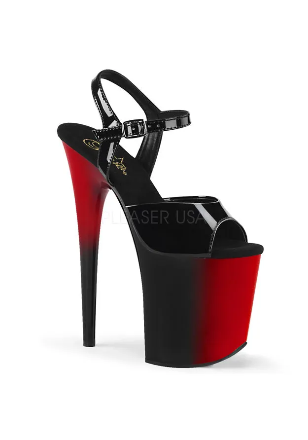 8" Heel, 4" PF Two Tone Ankle Strap Sandal