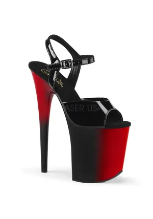 8" Heel, 4" PF Two Tone Ankle Strap Sandal