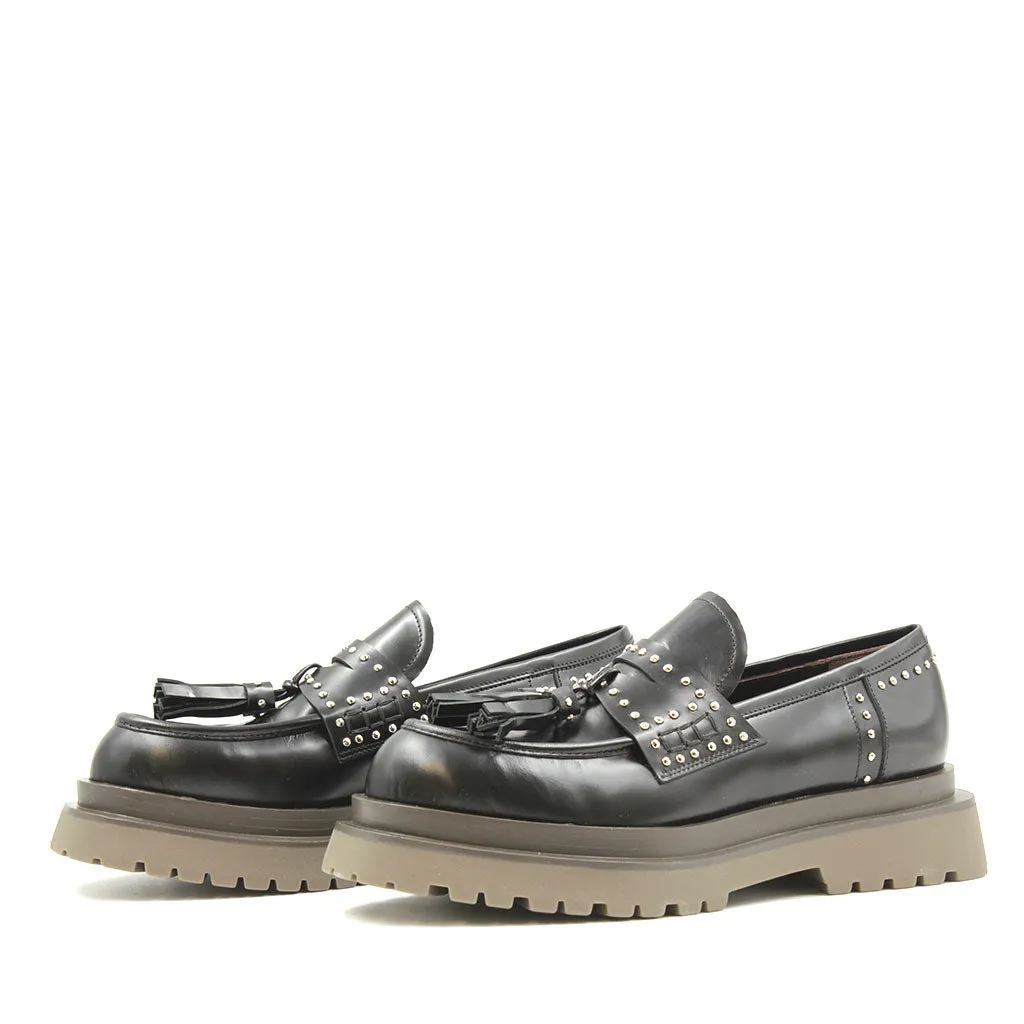 9100R Black Patent Leather Women's Loafers