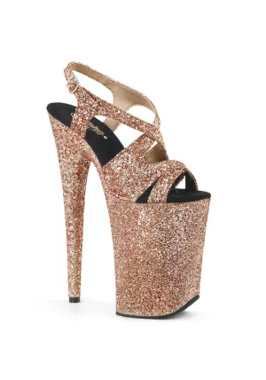 9" Heel, 5 1/4" PF Glitter Criss-Cross Sandal