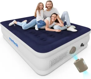 Air Mattress Queen with Built in Pump, 18" Raise Blow Up Luxury Mattress, Fast 2Mins Portable Colchone Inflable,660lbs Max, Cordless Air Bed for Home & Camping