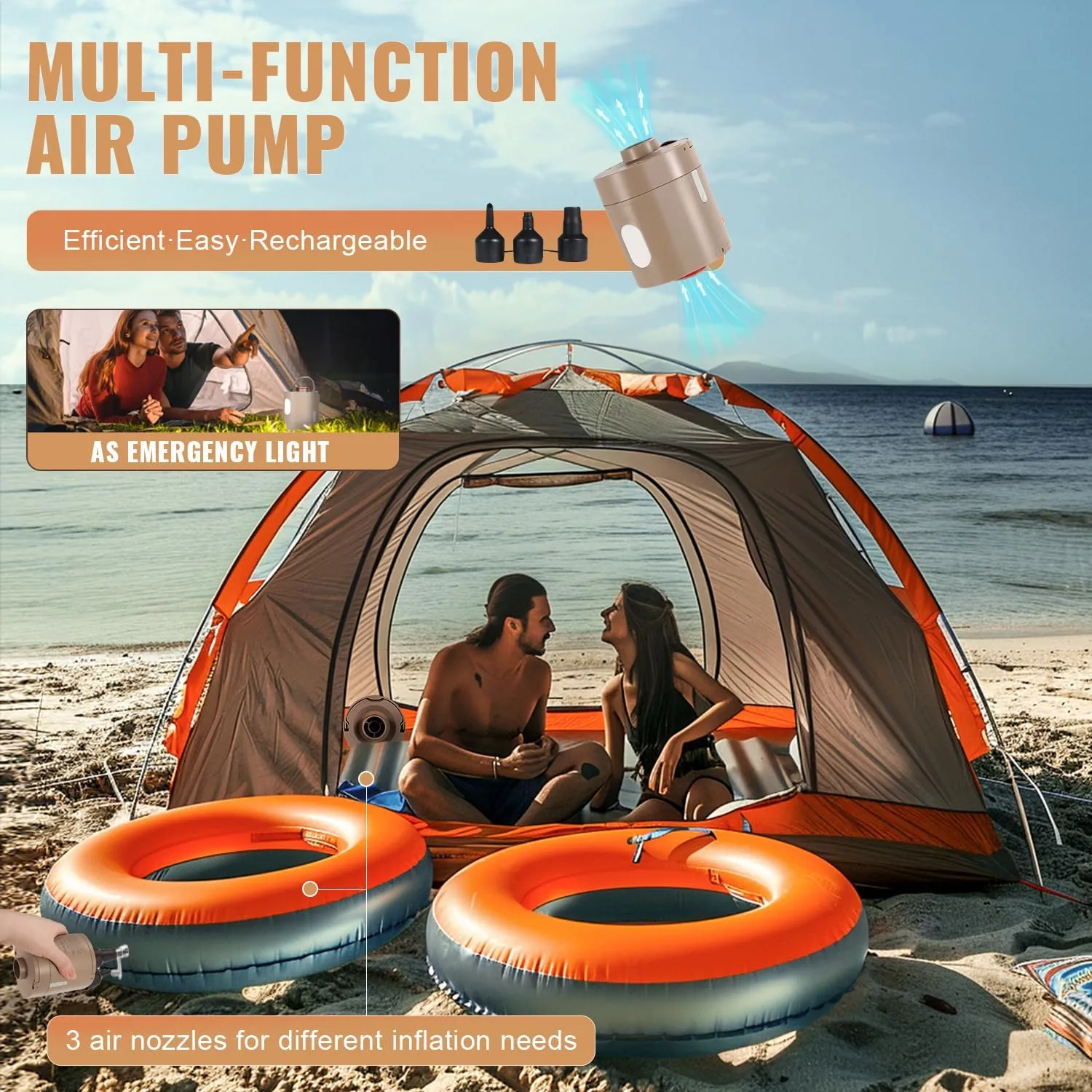 Air Mattress Twin with Built in Pump, 18" Ultimate Comfort Blow up Mattress Twin with Rechargeable Pump, Colchon Inflatable Mattress for Home & Guest, Air Bed 330lbs Max