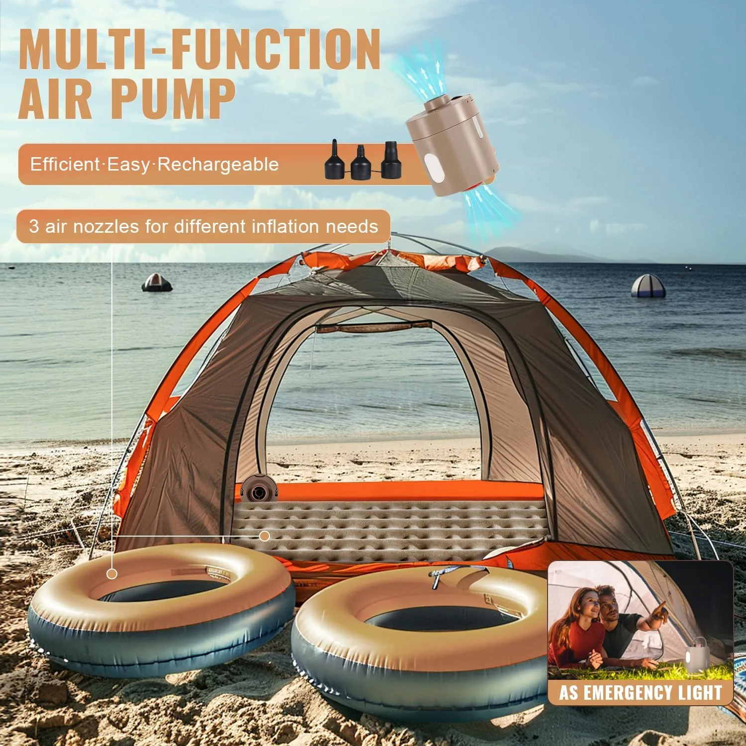 Air Mattress Twin with Built in Pump, 18" Ultimate Comfort Blow up Mattress Twin with Rechargeable Pump, Colchon Inflatable Mattress for Home, Guest, Camping & Office, Air Bed 660lbs Max