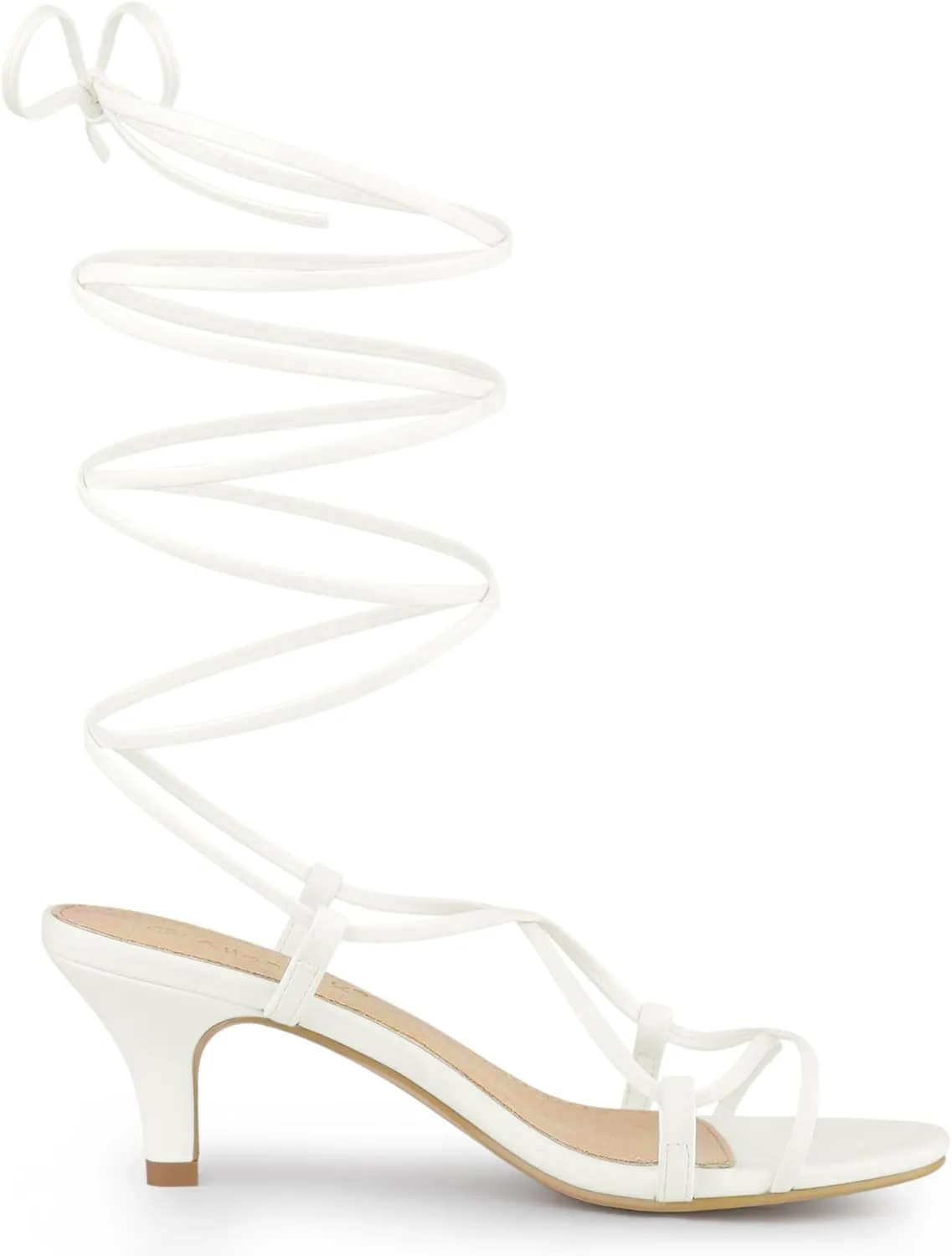 Allegra K Women's Strappy Lace Up Kitten Heels Sandals