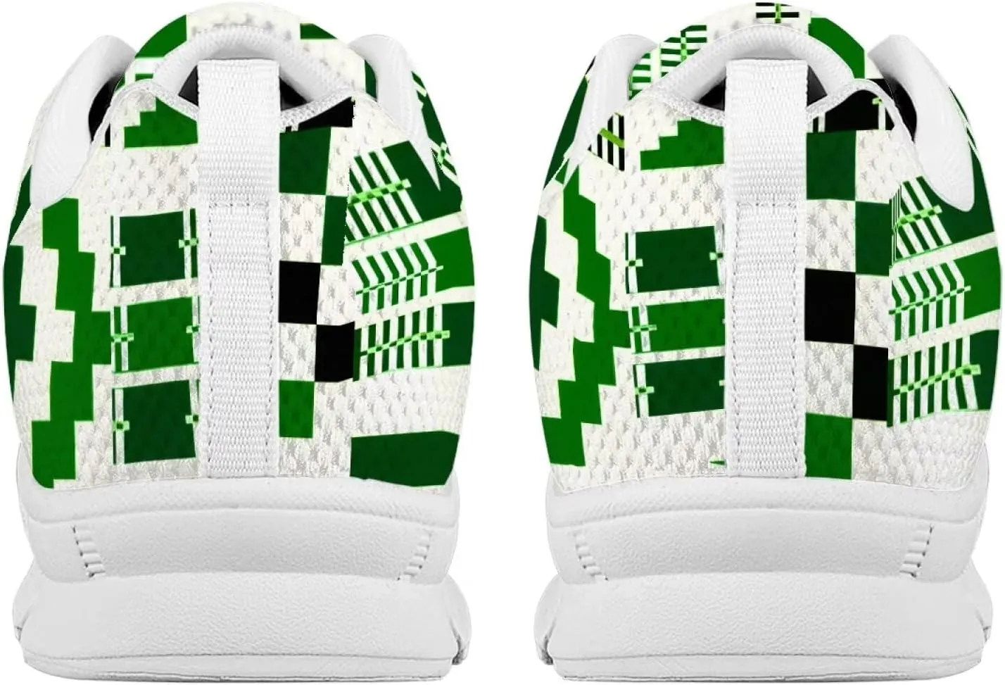 AmzPrint American Aztect Kente Ethnic Graphic Tribal Print White Sole African Shoes for Women Men Fashion Casual Sneaker