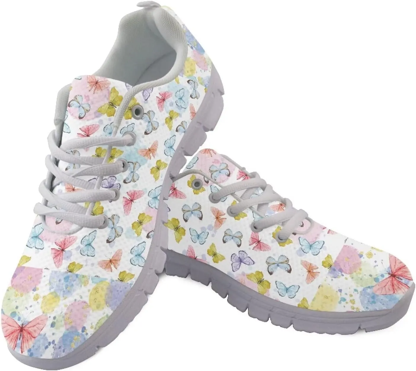 AmzPrint Women Mens Fashion Sneaker White Sole Cute Tennis Shoes for Women Black Casual Running Walking Shoes Size 6