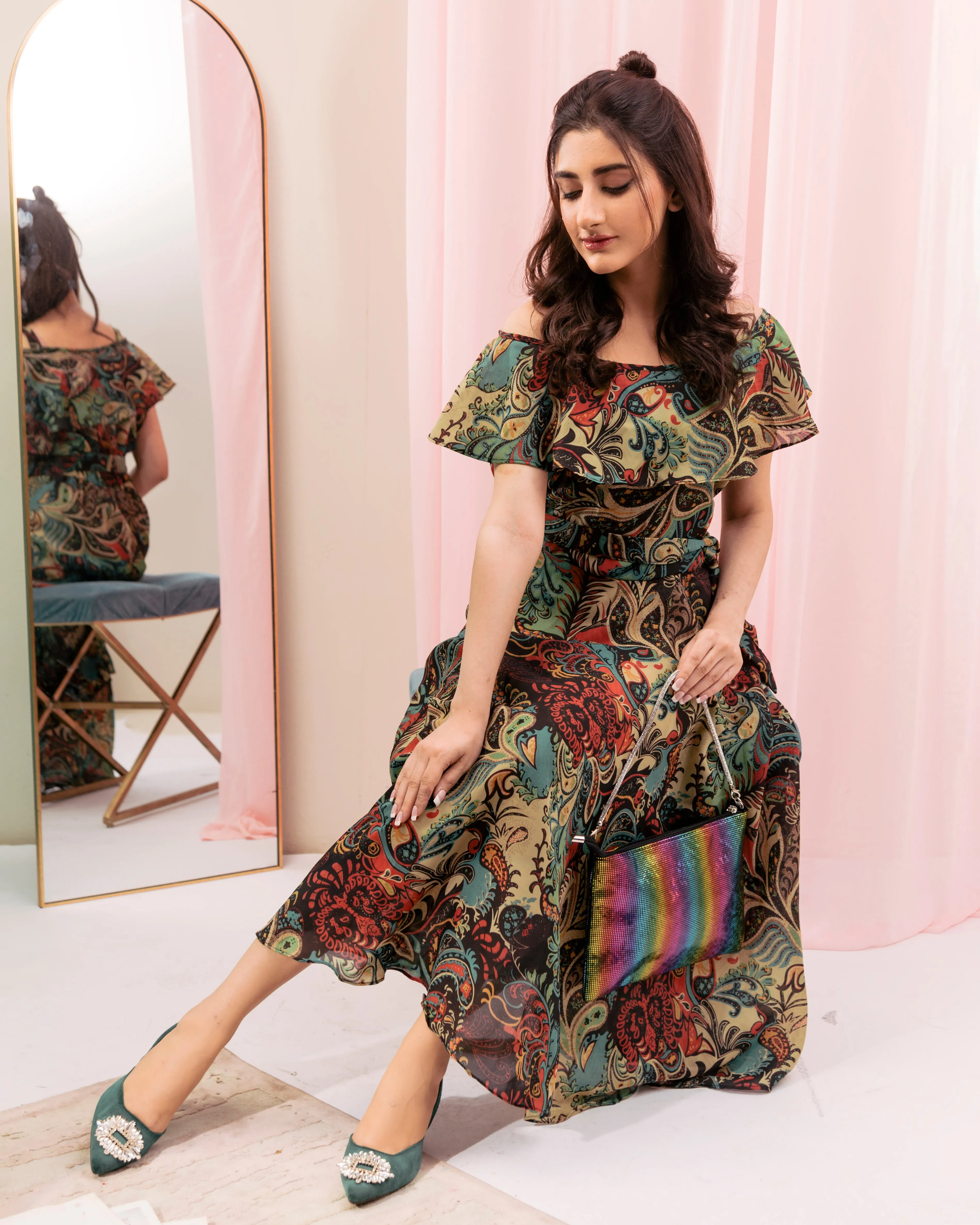 Anastasia Green Velvet Slingback-11083