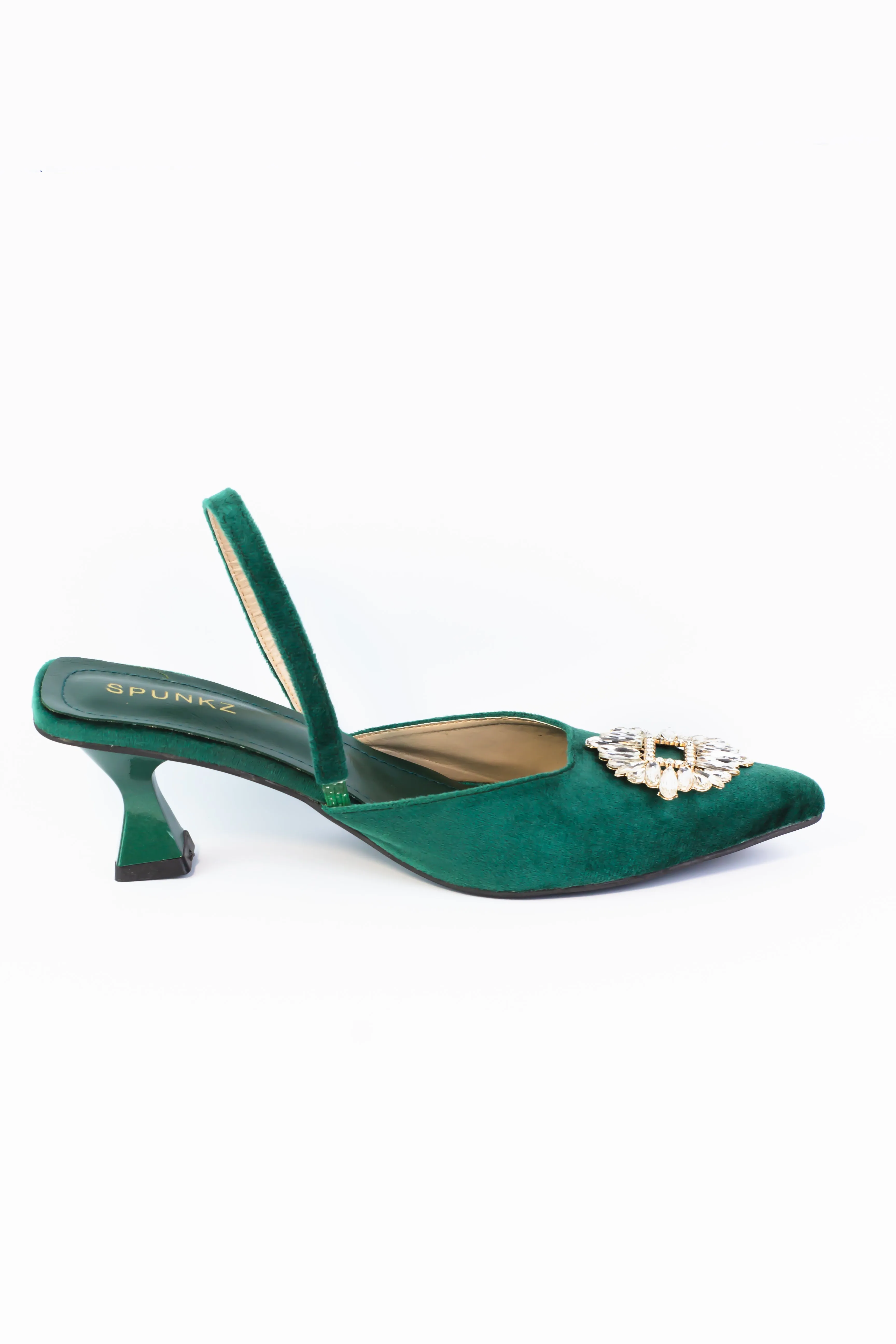Anastasia Green Velvet Slingback-11083
