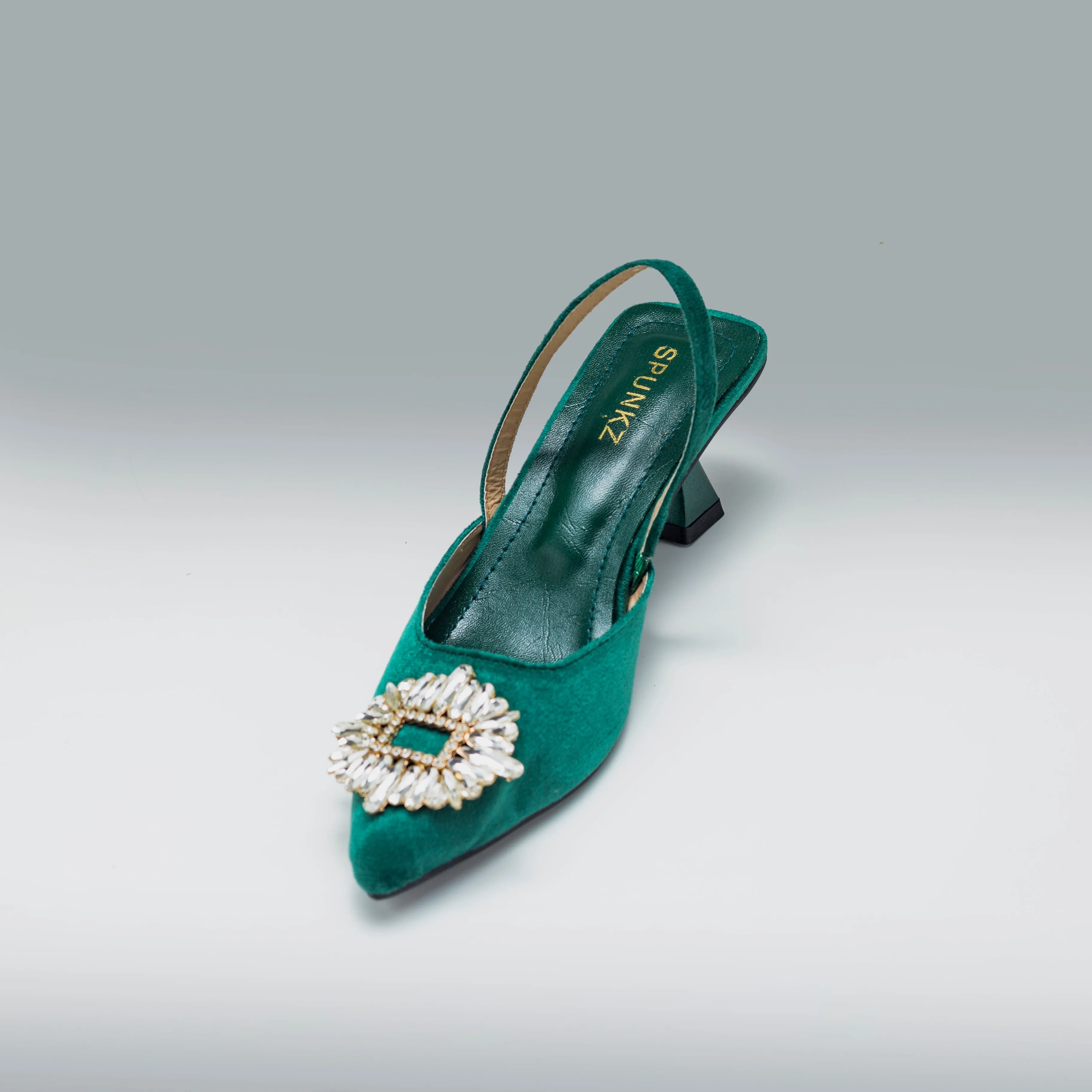 Anastasia Green Velvet Slingback-11083