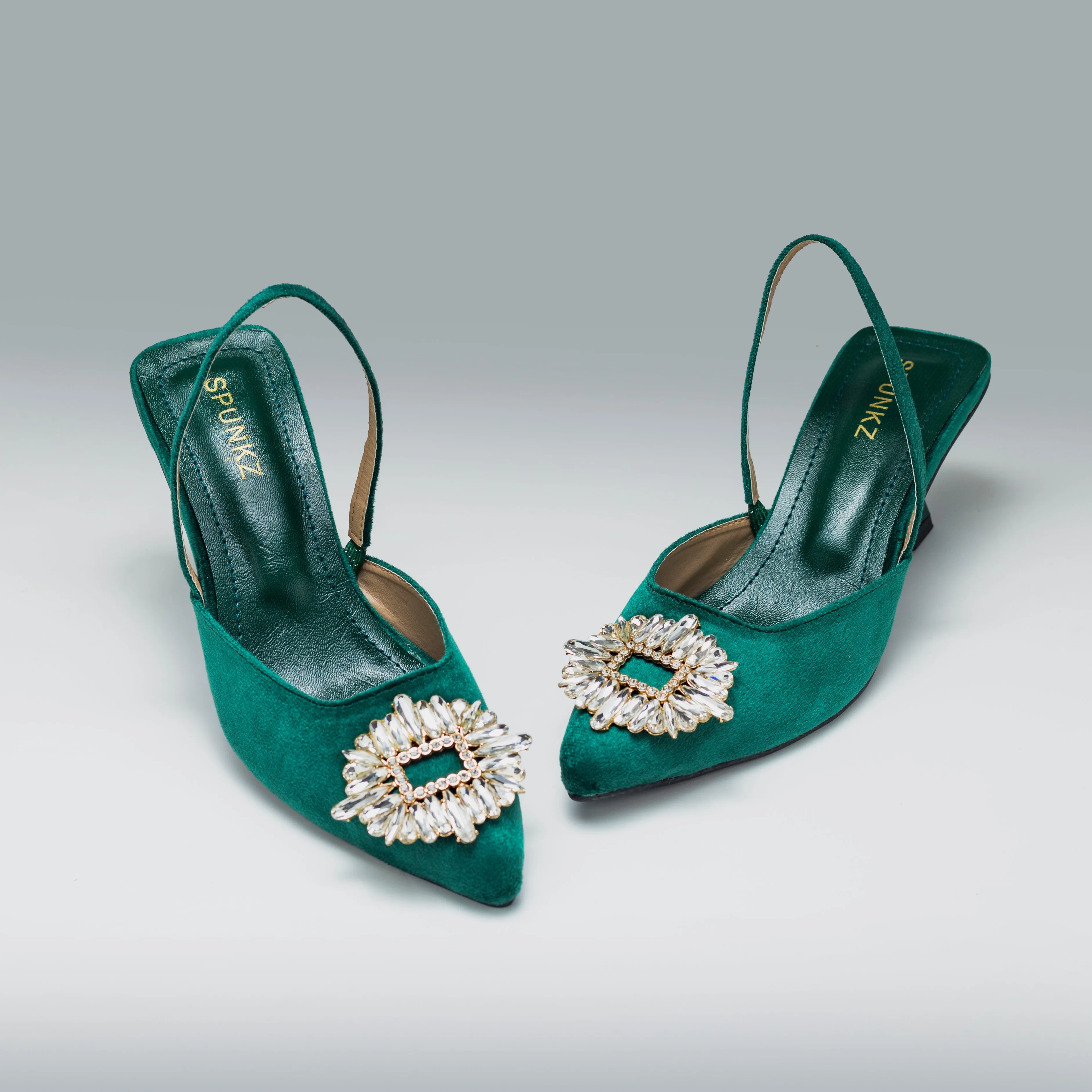 Anastasia Green Velvet Slingback-11083