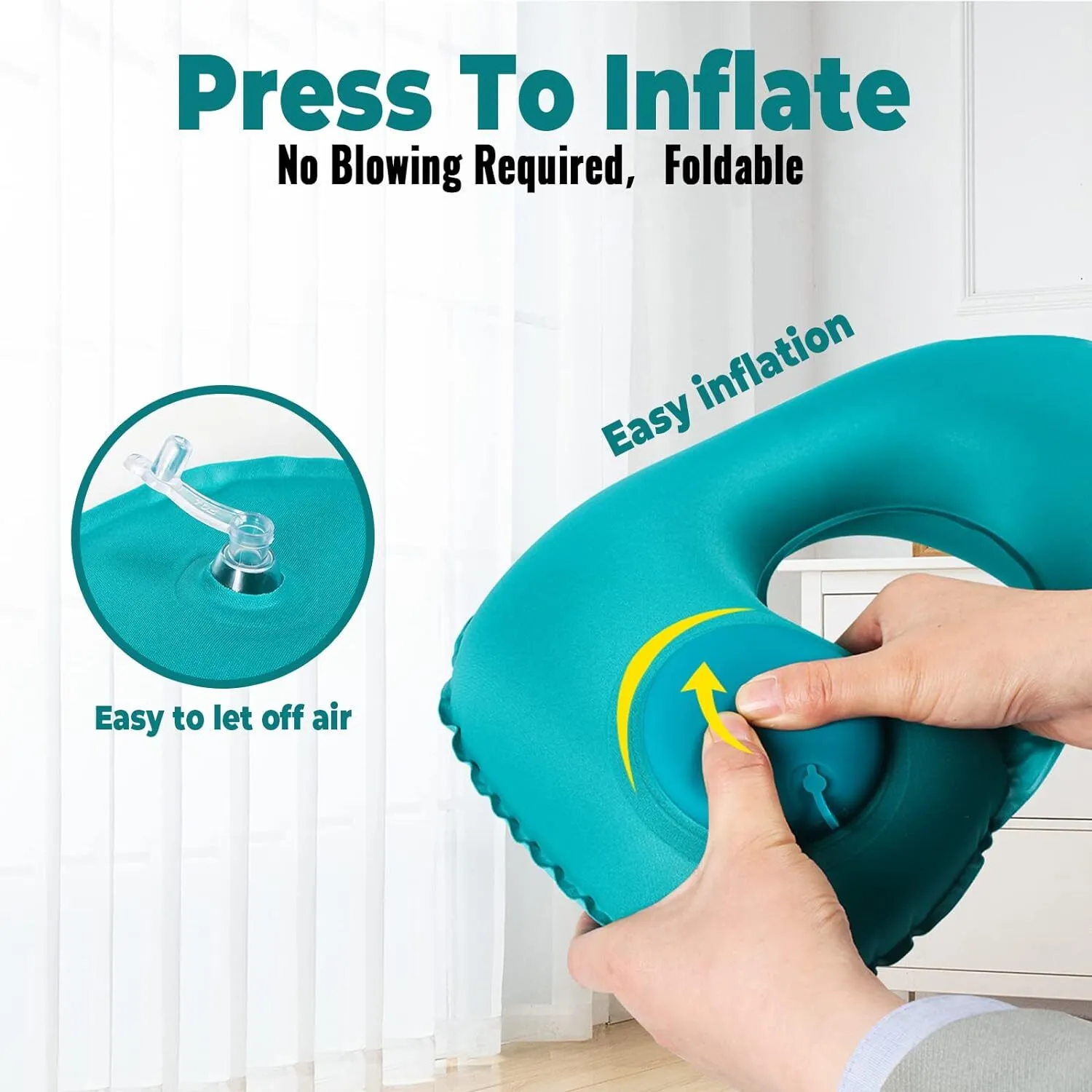 Automatic Inflatable U-Shape Travel Cushion Neck Support Pillow