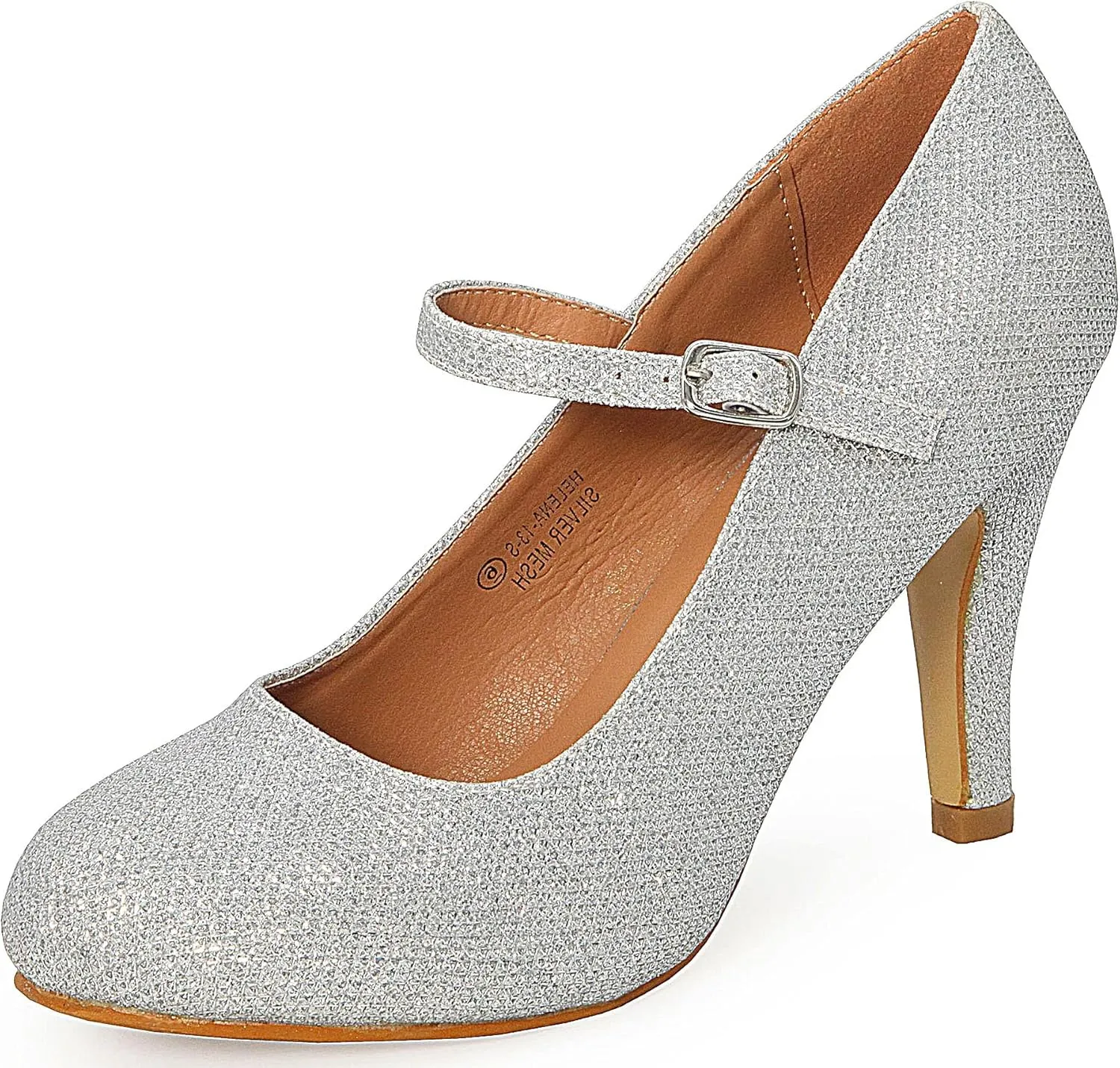 Bella Marie Helena Vintage Retro Mary Jane Round Toe Mid Heels Dress Work Pump