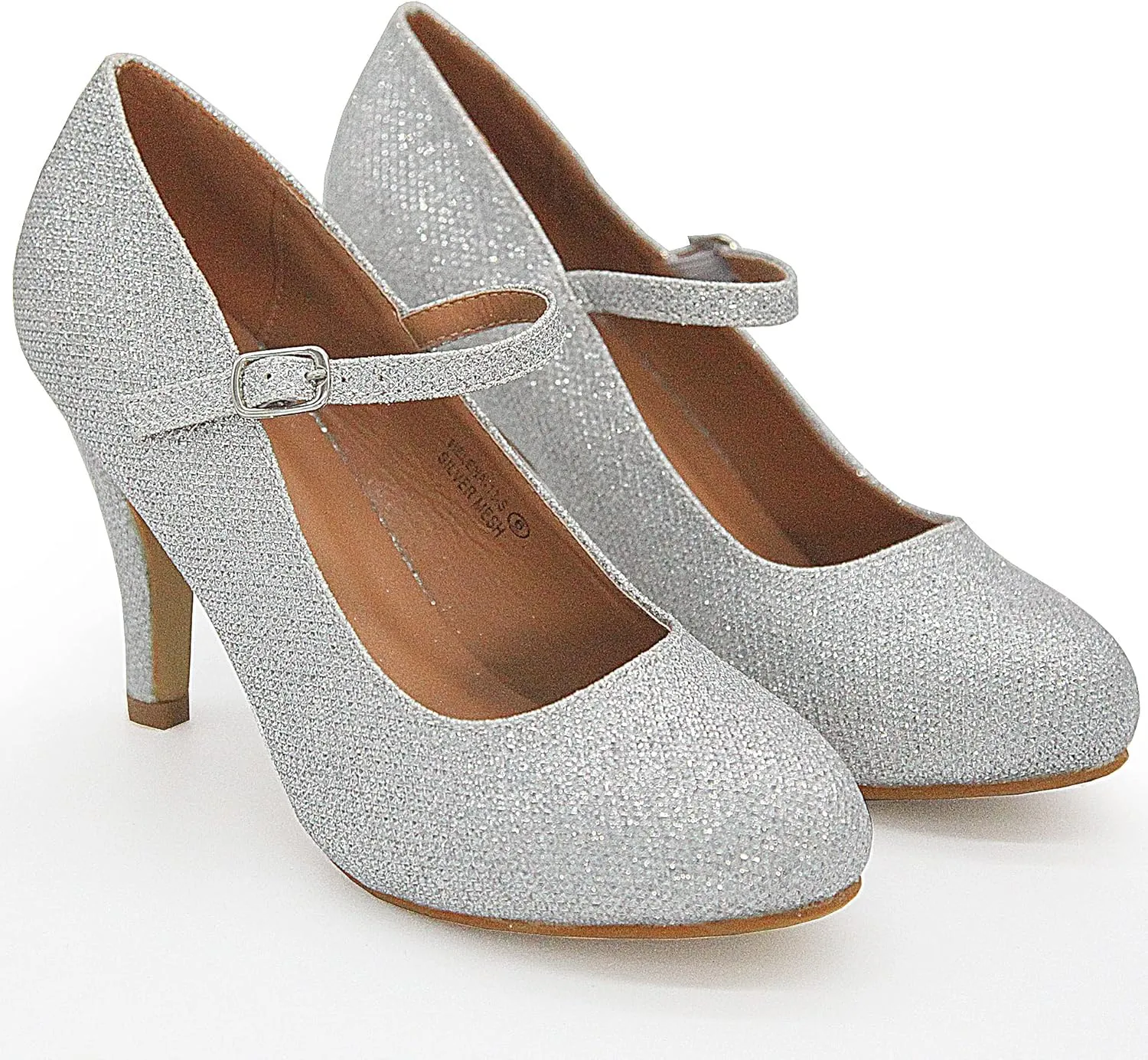 Bella Marie Helena Vintage Retro Mary Jane Round Toe Mid Heels Dress Work Pump
