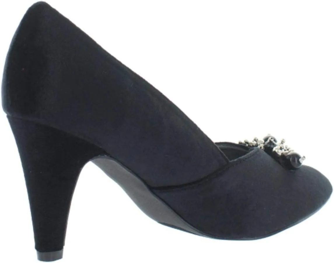 Bellini May Women's Velvet Memory Foam Pearl Embellished 3 Inch Dress Pump