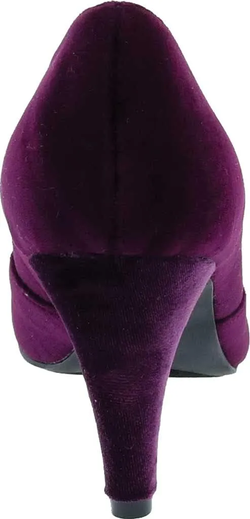 Bellini May Women's Velvet Memory Foam Pearl Embellished 3 Inch Dress Pump