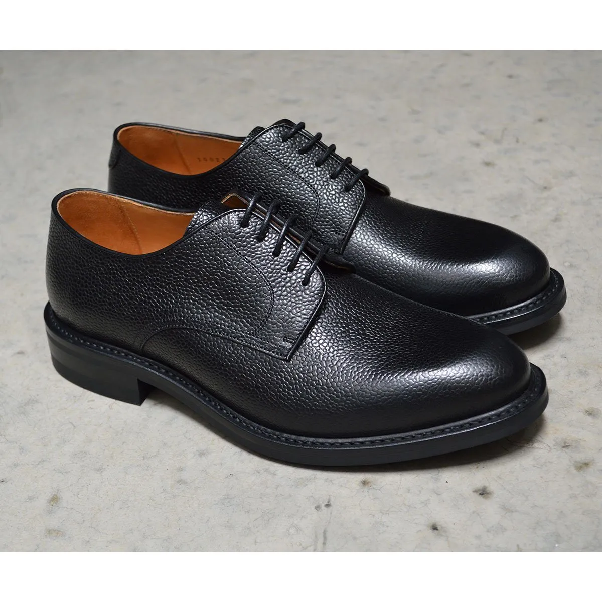 Berwick 1707 Country Grain Plain Derby Shoe (4169) Black