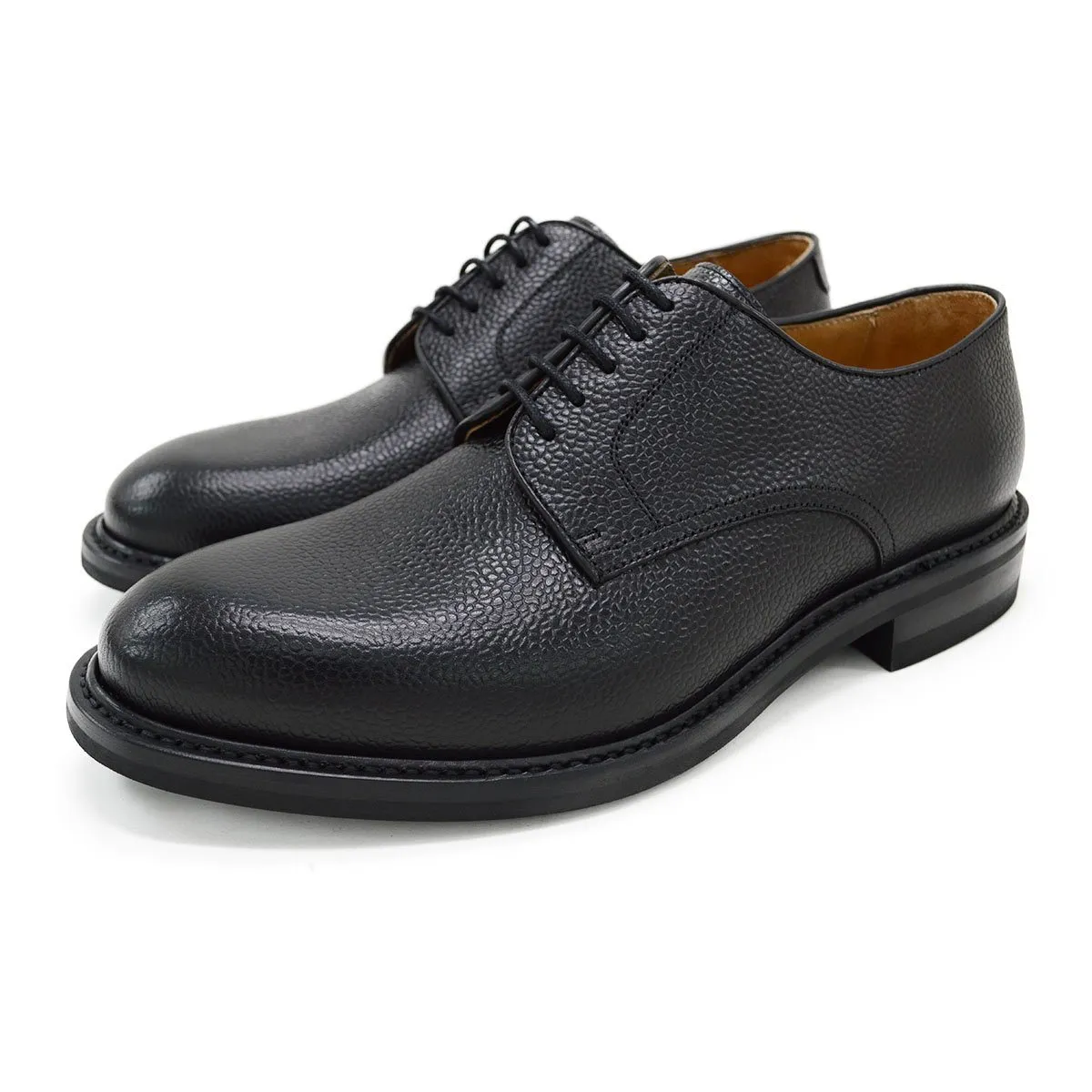 Berwick 1707 Country Grain Plain Derby Shoe (4169) Black