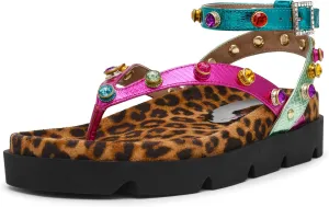 Betsey Women's Conley Sandal, Metallic Multi, 9