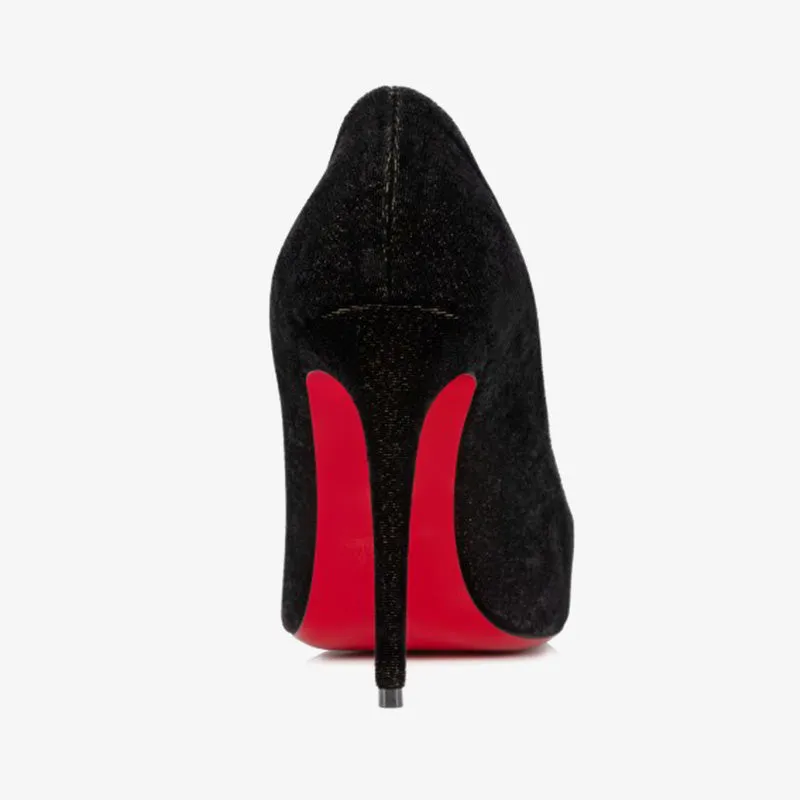 Black-Gold Velvet Pumps
