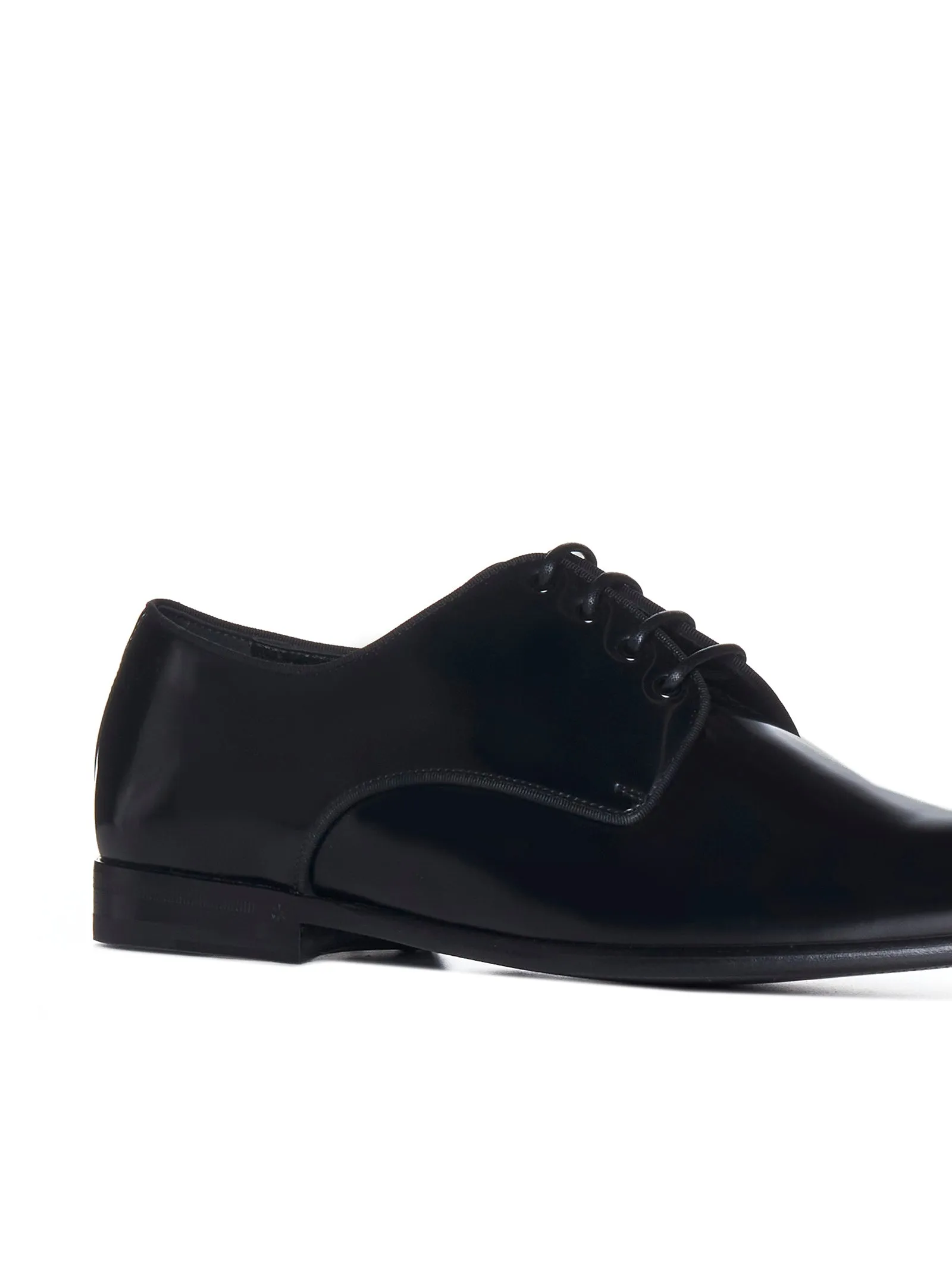 Black leather lace-up derby shoes from DOLCE & GABBANA