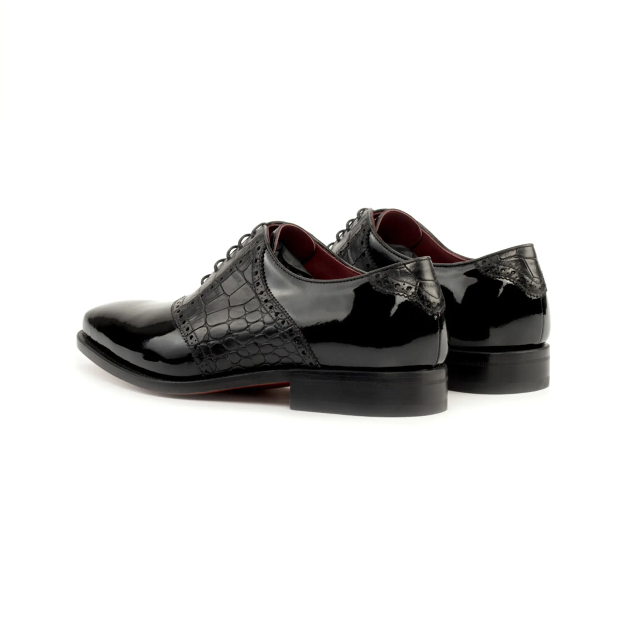 Black Patent Saddle Shoes