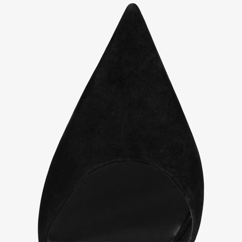 Black Velvet Beak-Toe Pumps