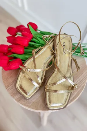 Blissful Gold Strappy Sandal