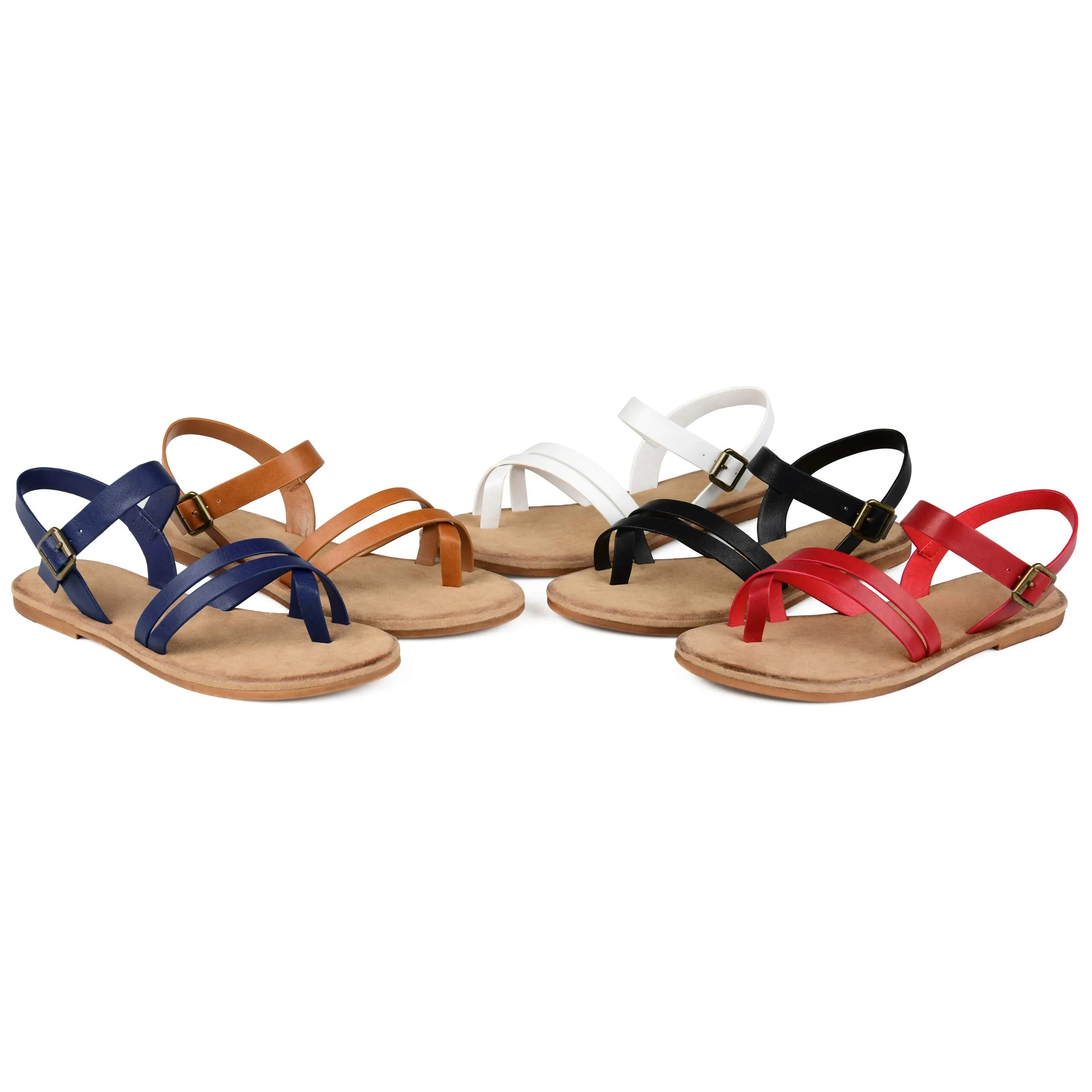 Brinley Co. Womens Strappy Ankle Wrap Sandal White, 6.5 Regular US