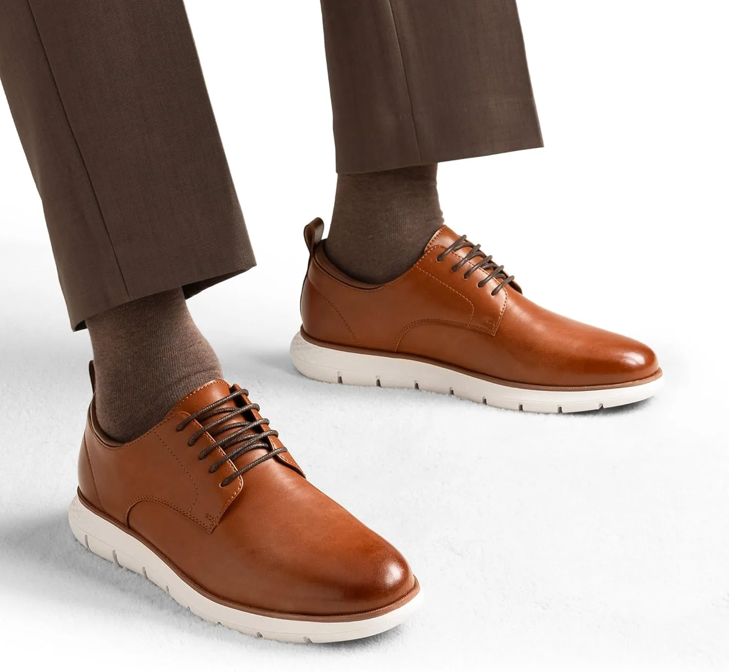 Bruno Marc Men's Casual Dress Sneakers Formal Business Shoes, Breathable Leather Upper Comfort Lightweight Cushioning Oxfords Crossflex NeatLite