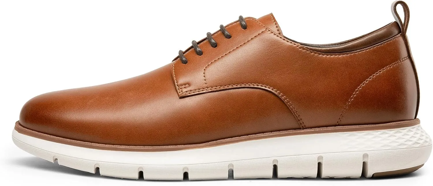 Bruno Marc Men's Casual Dress Sneakers Formal Business Shoes, Breathable Leather Upper Comfort Lightweight Cushioning Oxfords Crossflex NeatLite