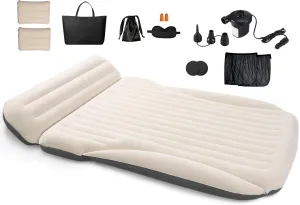 Car Bed with The Most Complete Sleeping Accessories|Leakproof Comfortable Durable Car Mattress|Built-in Pillow with Pump Air Mattress|for SUV Minivan Mpv Road Trip Inflatable Bed