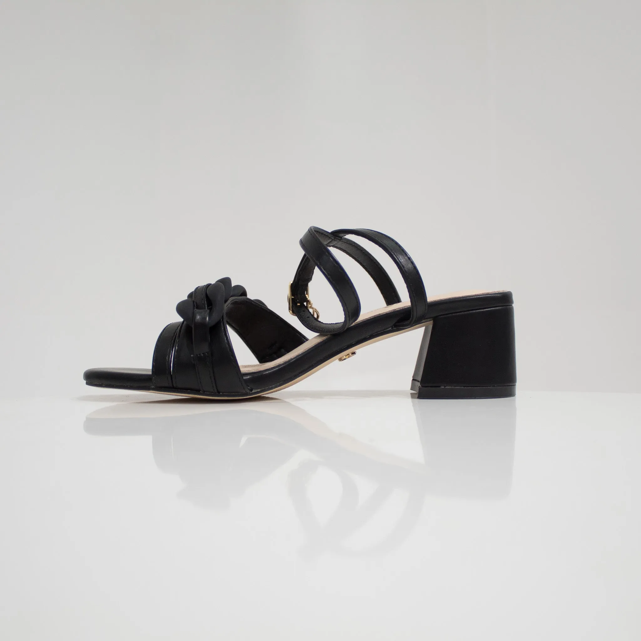 Carla 5cm block heel strappy sandal black