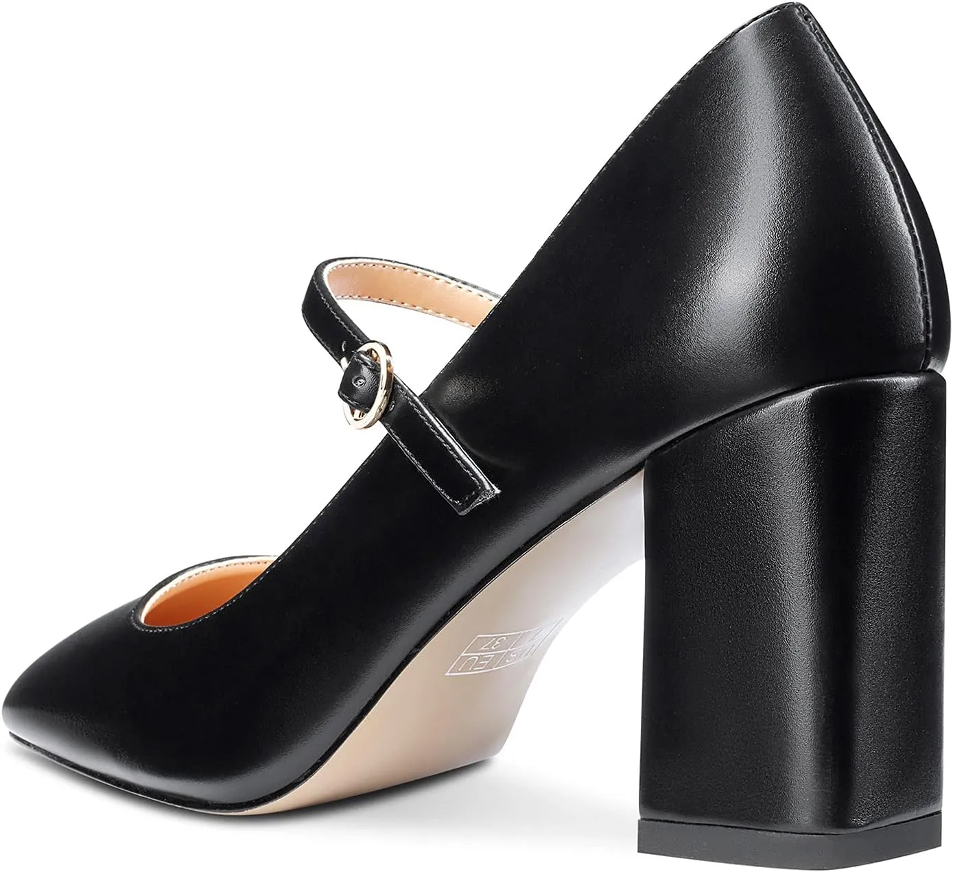Castamere Ladies Chunky Heel Square-Toe Mary Jane Pumps Strappy Sexy Elegant Pump 3 Inch Heels