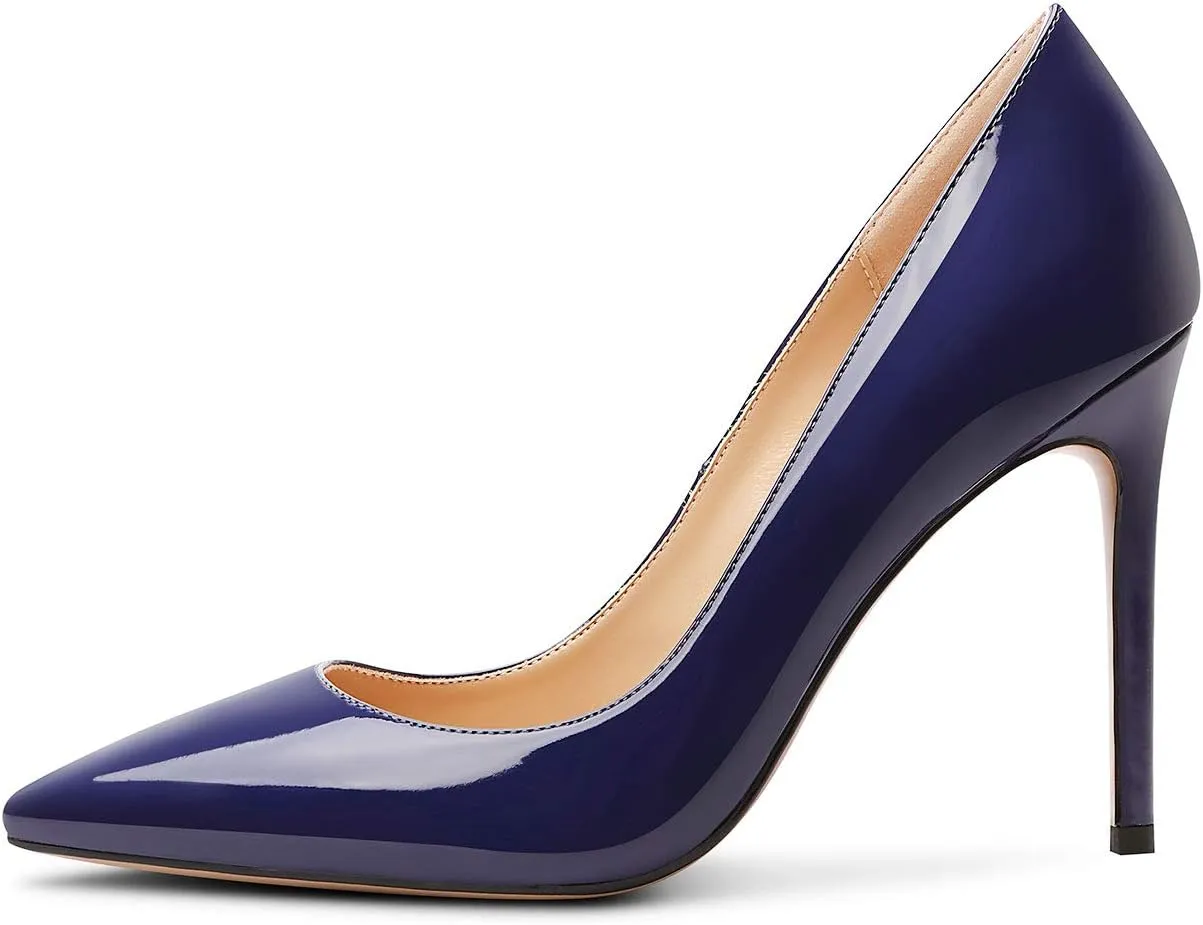 Castamere Womens Basic High Heels Pumps Slip On Pointy Toe Stilettos 10CM Heel