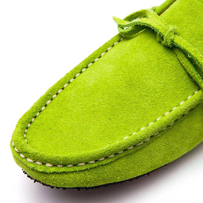 Casualist Lace Leather Loafer Suede Lemon Green