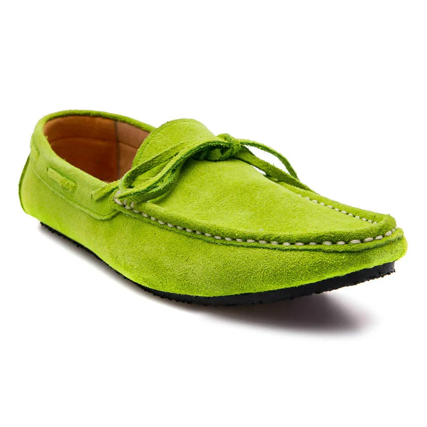 Casualist Lace Leather Loafer Suede Lemon Green