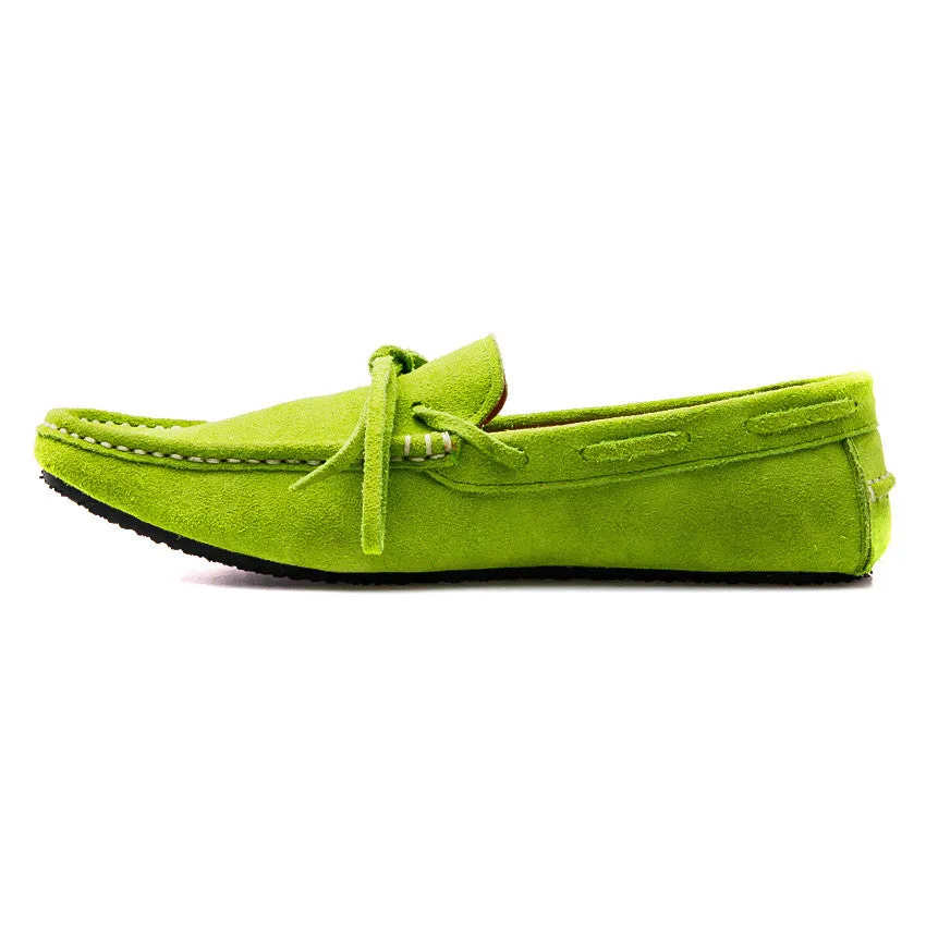 Casualist Lace Leather Loafer Suede Lemon Green