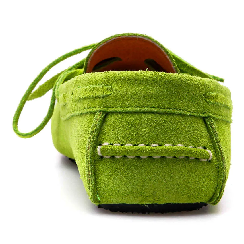 Casualist Lace Leather Loafer Suede Lemon Green