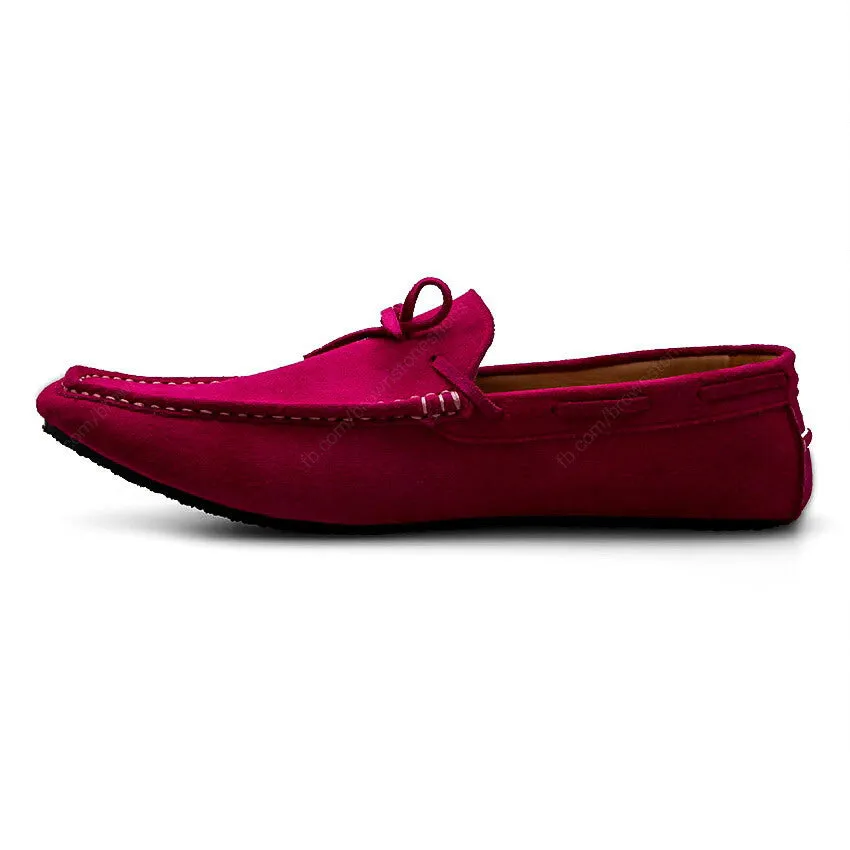 Casualist Lace Leather Loafer Suede Shocking Pink