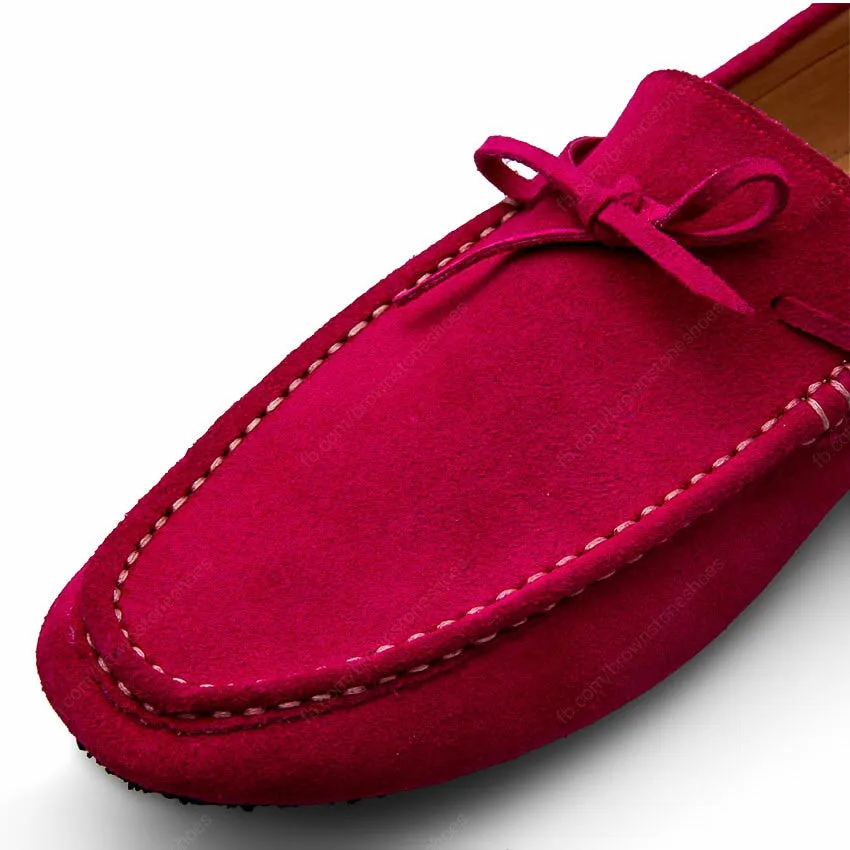 Casualist Lace Leather Loafer Suede Shocking Pink